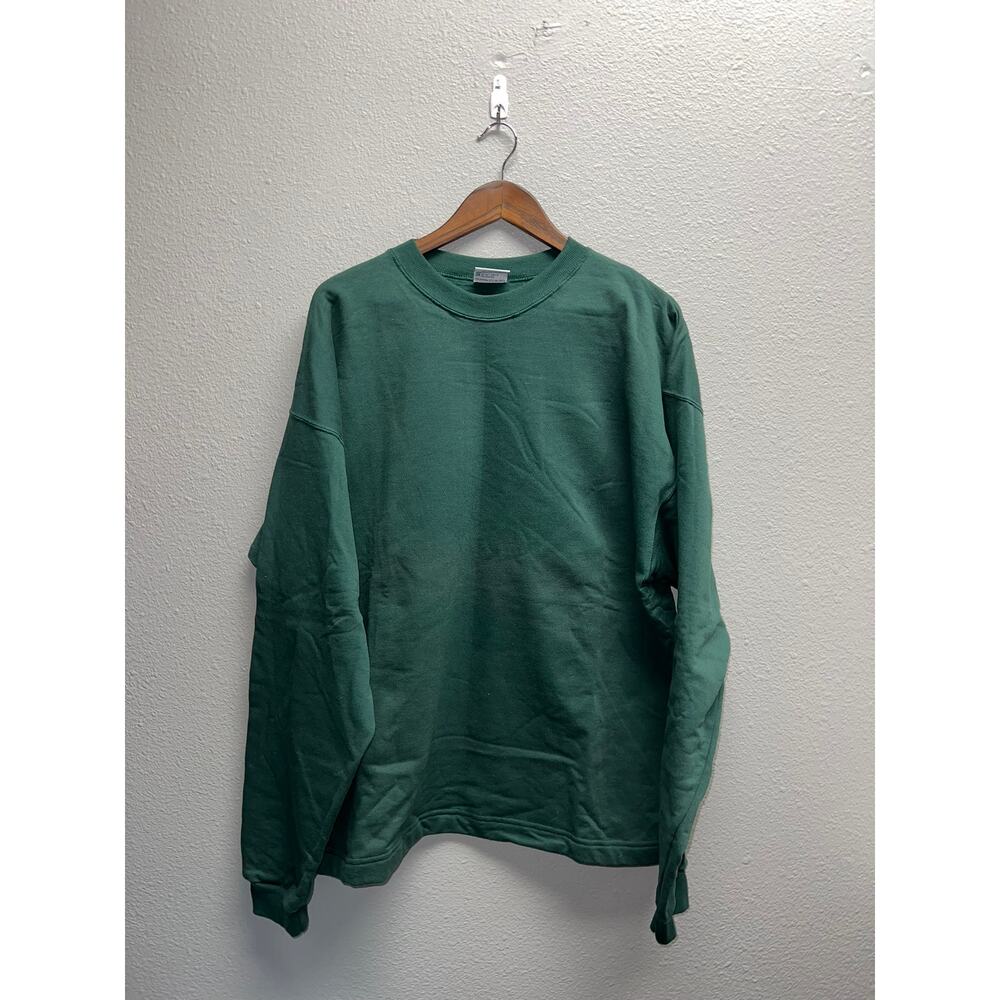 Vintage Green Blank Sweatshirt VTG Fashion Gear Crewneck 90s 2XL 1990s XXL